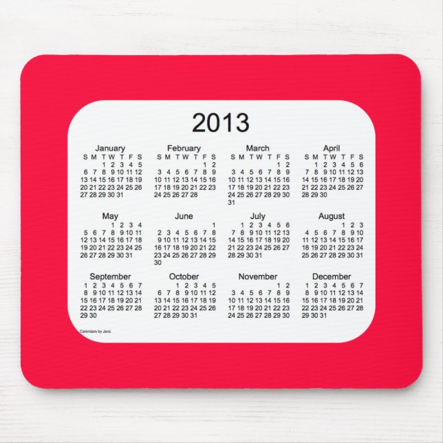 Tapis De Souris Calendrier 2013 (Devant)