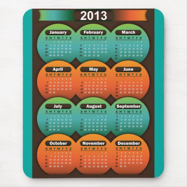 Tapis De Souris Calendrier 2013 de Mousepad (Devant)