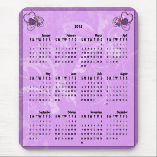 Tapis De Souris Calendrier 2014 Pad de souris - Coeurs dans les to