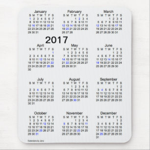 Tapis De Souris Calendrier 2017 de vacances de fumée de gros