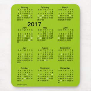 Tapis De Souris Calendrier 2017 vert de vacances de gros