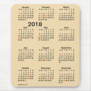 Tapis De Souris Calendrier 2018 de blé de vacances de gros