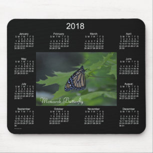 Tapis De Souris Calendrier 2018 de papillon de monarque par le
