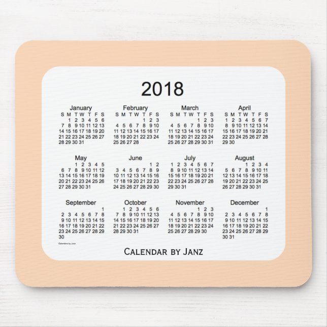 Tapis De Souris Calendrier 2018 de souffle de pêche par Janz (Devant)