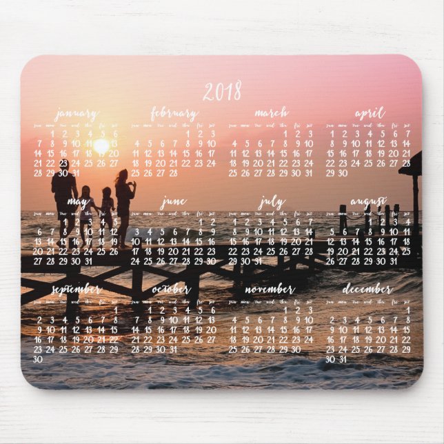 Tapis De Souris Calendrier 2018 Pad Famille de souris photo (Devant)