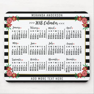 Tapis De Souris Calendrier 2018 (Voir la description pour la nouve