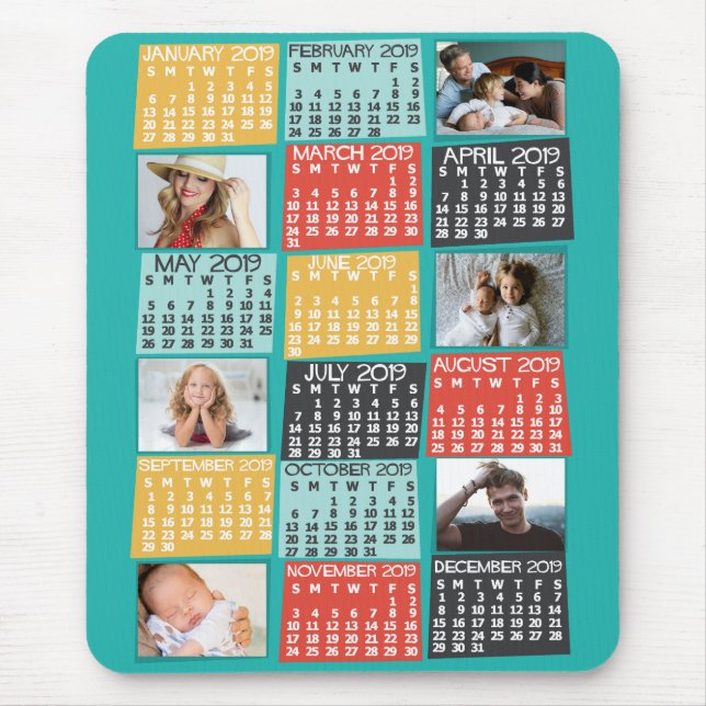Tapis De Souris Calendrier 2019 (Voir la description pour la nouve (Devant)