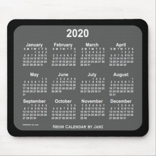 Tapis De Souris Calendrier 2020 des Black Charcoal par Janz