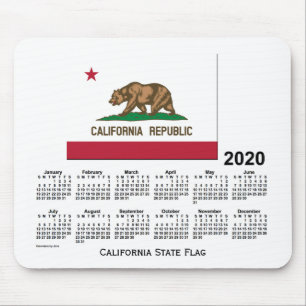 Tapis De Souris Calendrier 2020 par Janz California State Flag