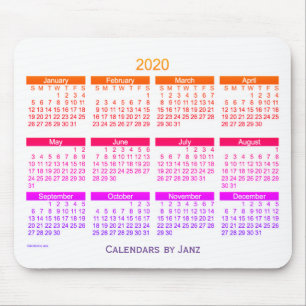 Tapis De Souris Calendrier 2020 par Janz Ipanema Bold