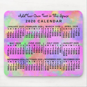 Tapis De Souris Calendrier 2020 (Voir la description pour la nouve
