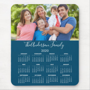 Tapis De Souris Calendrier 2020 Votre photo Nom de famille