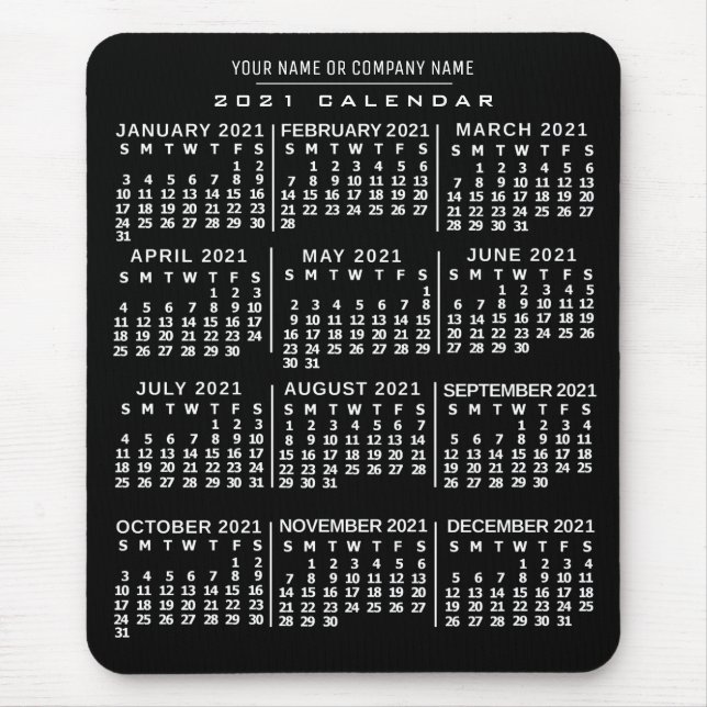 Tapis De Souris Calendrier 2021 (Voir la description pour la nouve (Devant)