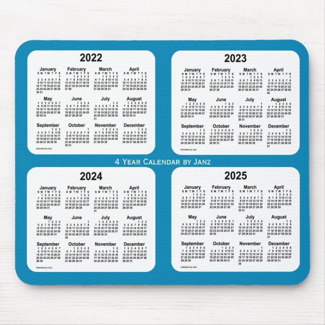 Tapis De Souris Calendrier 2022-2025 Steel Blue 4 Year par Janz (Devant)