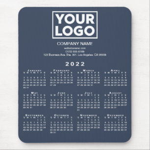 Tapis De Souris Calendrier 2022 Logo de la compagnie et texte sur