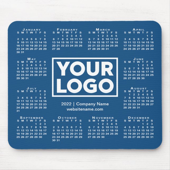 Tapis De Souris Calendrier 2022 moderne Business Logo bleu (Devant)