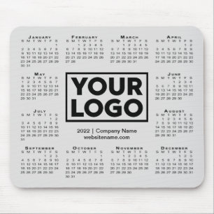 Tapis De Souris Calendrier 2022 moderne Entreprise Logo Gray