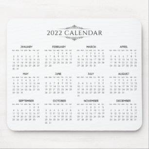 Tapis De Souris Calendrier 2022 simple mais élégant   Mousepad