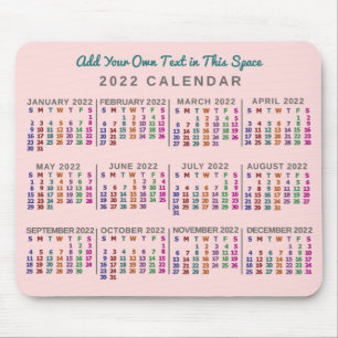 Tapis De Souris Calendrier 2022 (Voir la description pour la nouve