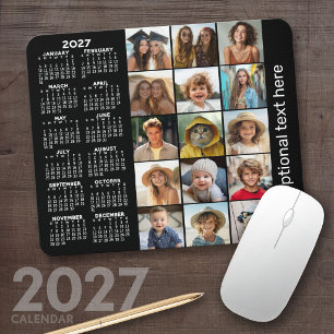 Tapis De Souris Calendrier 2023 - 15 photo collage noir