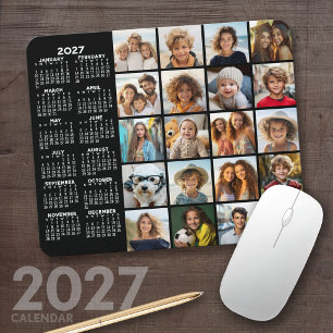 Tapis De Souris Calendrier 2023 - 20 photo collage noir