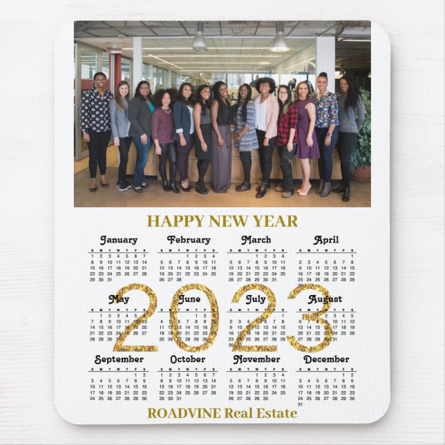 Tapis De Souris Calendrier 2023 Business Modern Gold Script Photo (Devant)