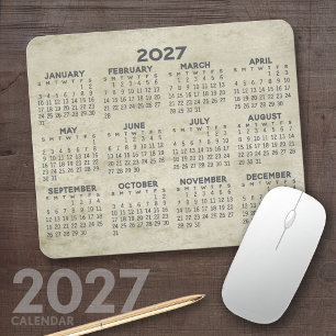 Tapis De Souris Calendrier 2023 - parchemin traditionnel gris or