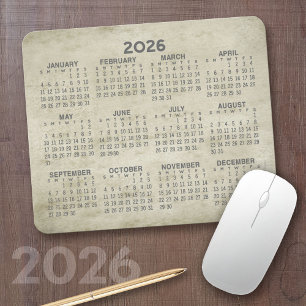 Tapis De Souris Calendrier 2023 - parchemin traditionnel gris or