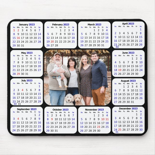 Tapis De Souris Calendrier 2023 Photo personnalisée Moderne Simple (Devant)