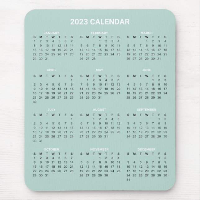Tapis De Souris Calendrier 2023 simple mais élégant | Mousepad (Devant)