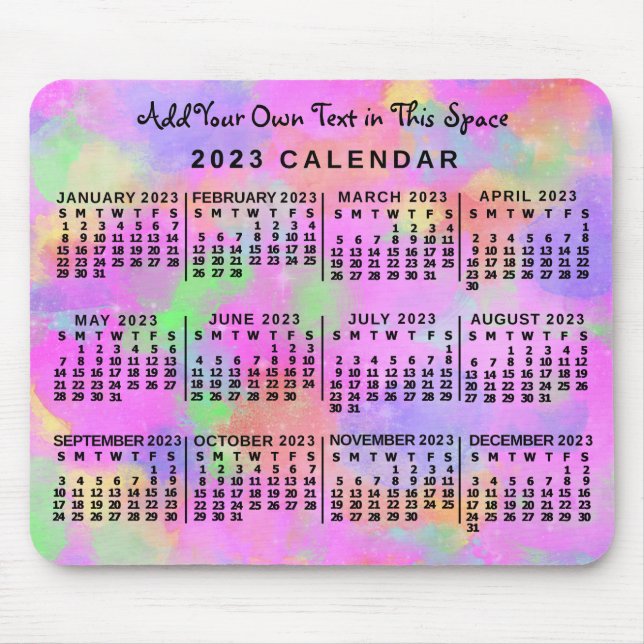 Tapis De Souris Calendrier 2023 (Voir la description pour la versi (Devant)