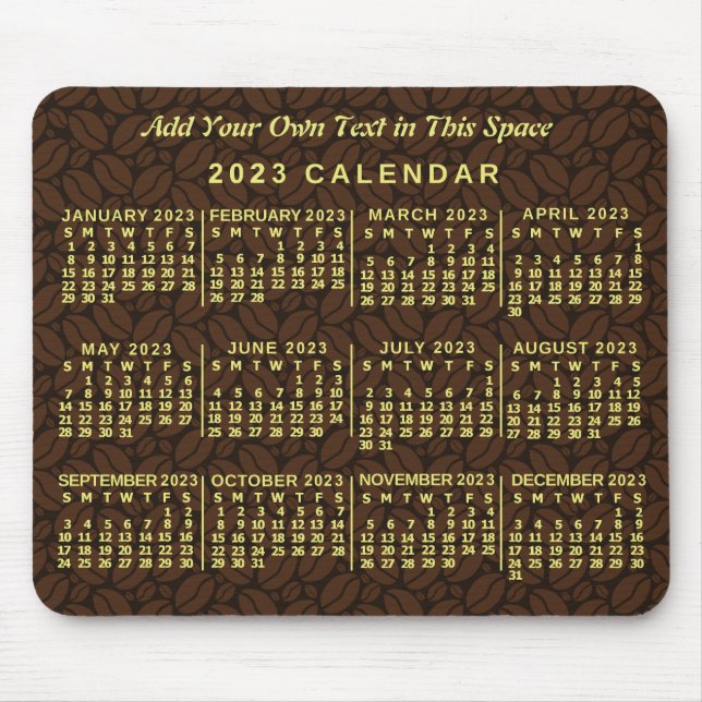 Tapis De Souris Calendrier 2023 (Voir la description pour la versi (Devant)