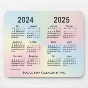 Tapis De Souris Calendrier 2024-2025 d'école de nuage