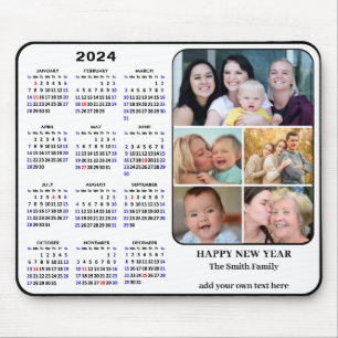 Tapis De Souris Calendrier 2024 5 Photo de famille US Holidays Sim