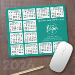 Tapis De Souris Calendrier 2024 avec logo, Coordonnées Bleu<br><div class="desc">Ajoutez un logo avec un calendrier et de l'espace pour ajouter quelques lignes de texte. Un objet amusant pour le Nouvel An à utiliser comme cadeau de société.</div>
