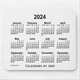 Tapis De Souris Calendrier 2024 de la fumée blanche par Janz Mouse