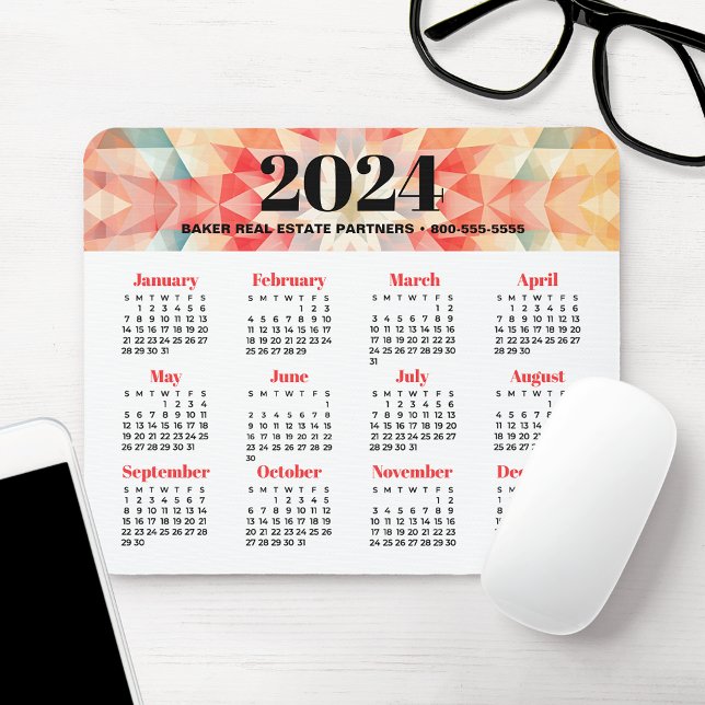 Tapis De Souris Calendrier 2024 de promotion d'entreprise (Créateur téléchargé)