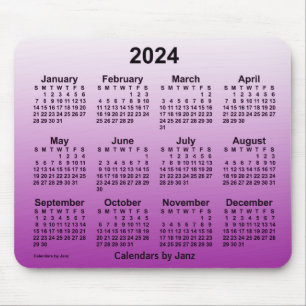 Tapis De Souris Calendrier 2024 Faded Purple par Janz Mouse Pad