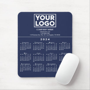 Tapis De Souris Calendrier 2024 Logo de la compagnie et texte sur