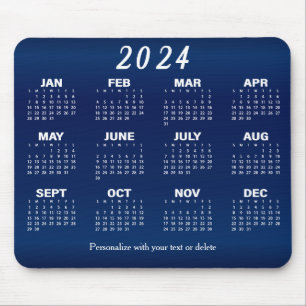 Tapis De Souris Calendrier 2024 - Marine Blue Design