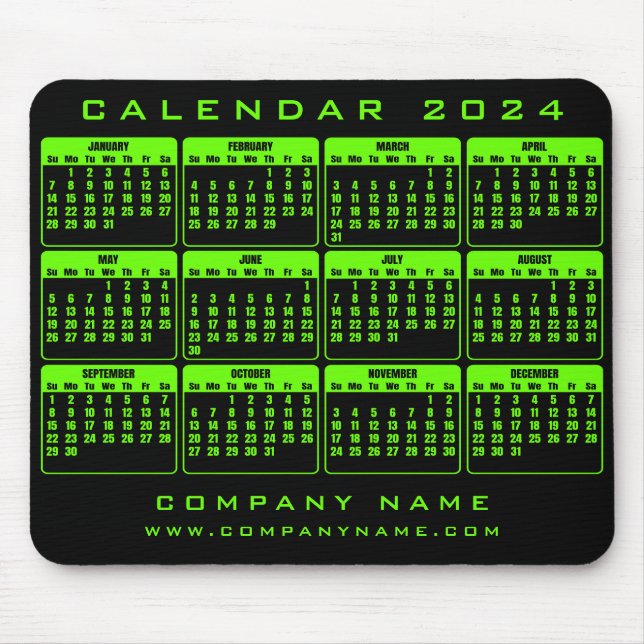 Tapis De Souris Calendrier 2024 souris d'entreprise (Devant)