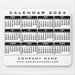 Tapis De Souris Calendrier 2024 souris d'entreprise