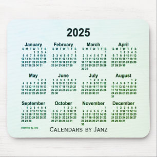 Tapis De Souris Calendrier 2025 de la fumée verte de la feuille p