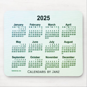 Tapis De Souris Calendrier 2025 de la fumée verte de la feuille pa