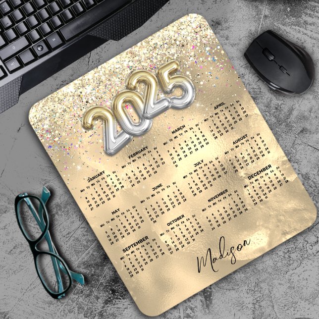 Tapis De Souris Calendrier 2025 de l'art du marbre mignon parties  (Créateur téléchargé)