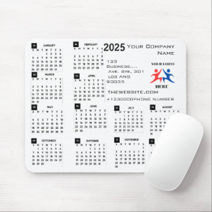 Tapis De Souris Calendrier 2025 Entreprise Logo et texte