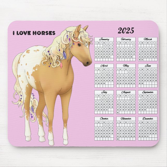Tapis De Souris Calendrier 2025 I Love Horses (Devant)