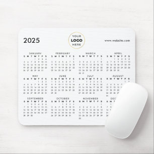 Tapis De Souris Calendrier 2025 Logo Entreprise Noir