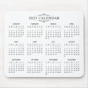 Tapis De Souris Calendrier 2025 simple mais élégant   Tapis de sou