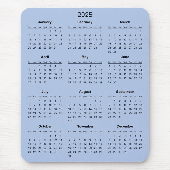 Tapis De Souris Calendrier 2025 simple mais élégant | Tapis de sou (Devant)